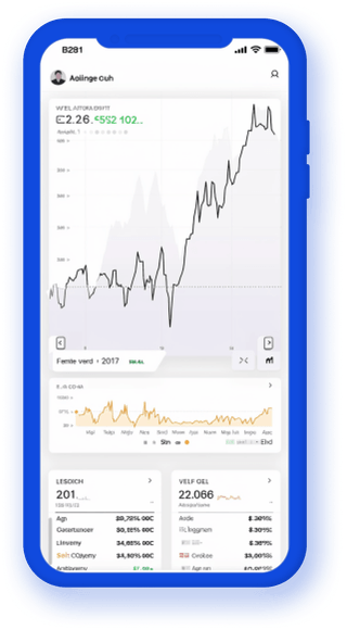 Real-time cryptostatistieken weergegeven in een mobiele portefeuille tracker